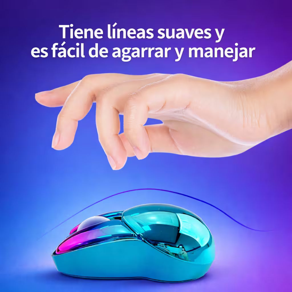 Mouse Inalámbrico Mofii M6 DM - Azul Electroplata Rabbit Ear | Triple Conexión Bluetooth 2.4G Silencioso