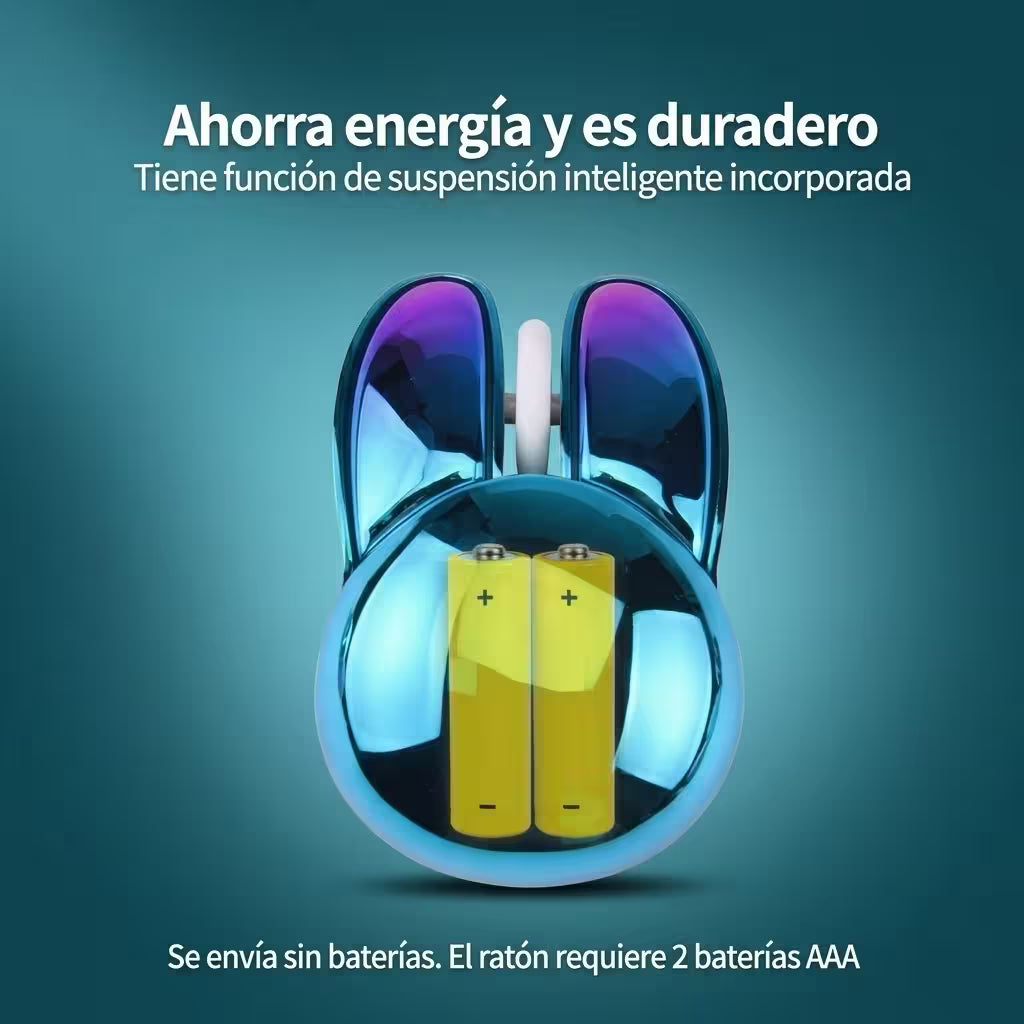 Mouse Inalámbrico Mofii M6 DM - Azul Electroplata Rabbit Ear | Triple Conexión Bluetooth 2.4G Silencioso