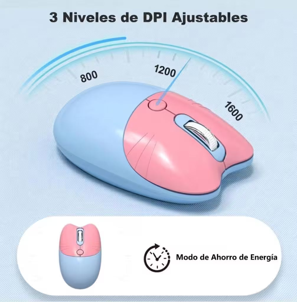 Combo Teclado y Mouse Geezer Candy Pro - Azul | Bluetooth + 2.4G | Teclas Desmontables | DPI 800/1200/1600