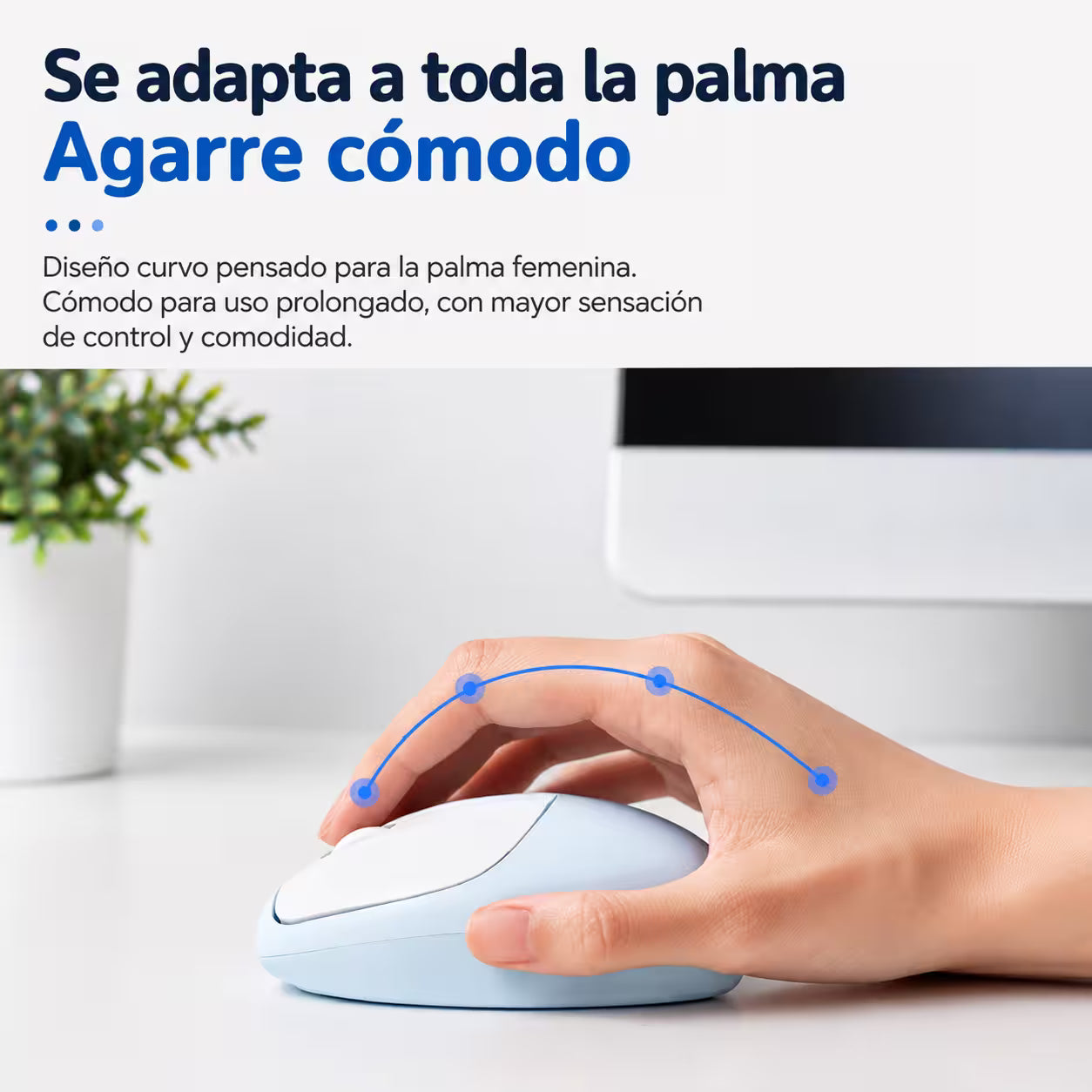 Combo Teclado y Mouse Inalámbrico MOFII 66Pro — Azul | Diseño Kawaii Conejo | 104 Teclas Full-Size | 20 Funciones Multimedia