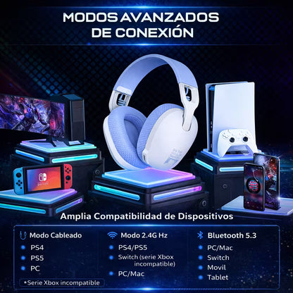 Diadema Gamer Inalámbrica ONIKUMA B2 - 3 Modos Conexión 25H Batería Bluetooth 5.3
