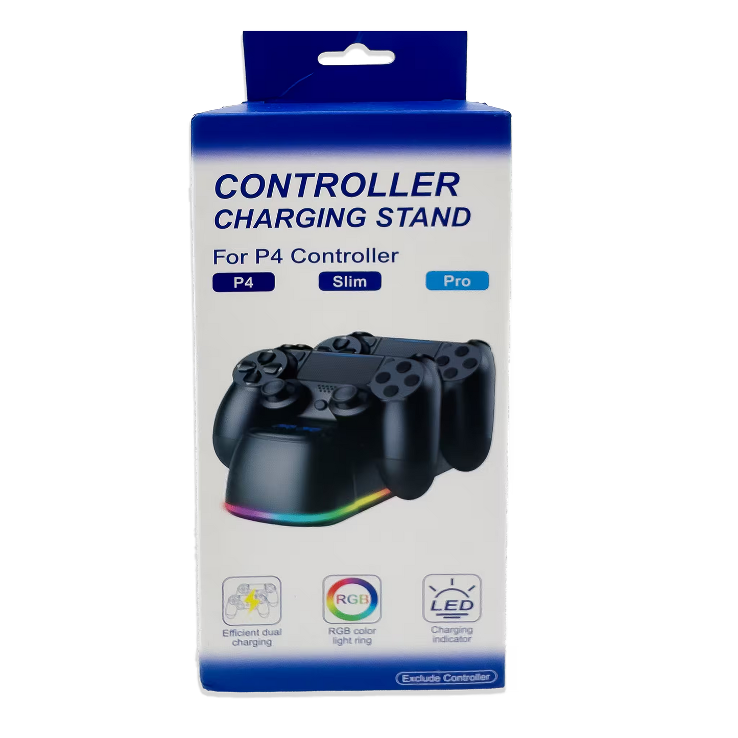 BASE DE CARGA DUAL PARA CONTROL PS4 GENÉRICA RGB