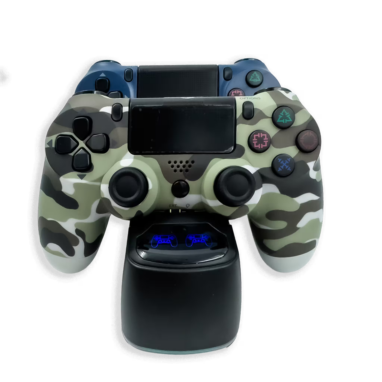 BASE DE CARGA DUAL PARA CONTROL PS4 GENÉRICA RGB