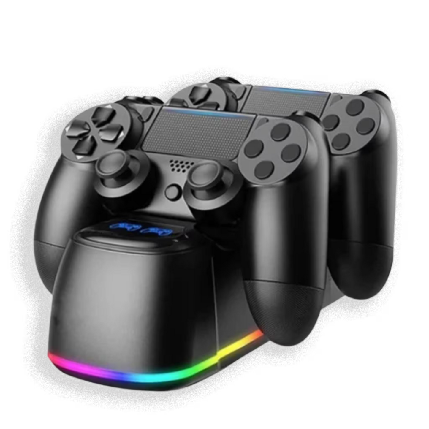 BASE DE CARGA DUAL PARA CONTROL PS4 GENÉRICA RGB