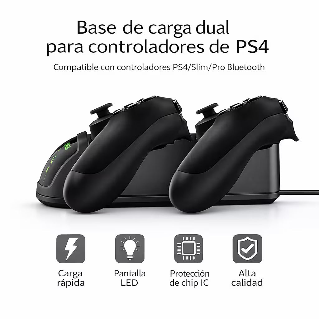 Base de Carga Dual DOBE PS4 TP4-889 - Cargador 2 Controles LED Protección Batería