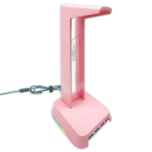 Soporte Gaming RGB con Hub USB y Audio 3.5mm | ONIKUMA ST-2 ROSADO