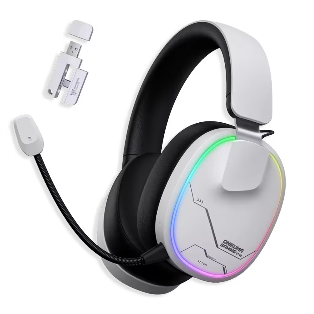 Audífonos Gamer Inalámbricos Onikuma GT836 Blanca | 4 en 1 | 60H Batería | PS5, PC, Switch, Móvil