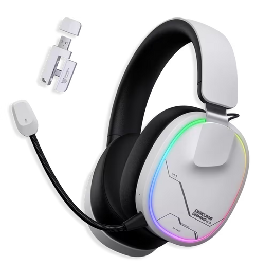 Audífonos Gamer Inalámbricos Onikuma GT836 Blanca | 4 en 1 | 60H Batería | PS5, PC, Switch, Móvil