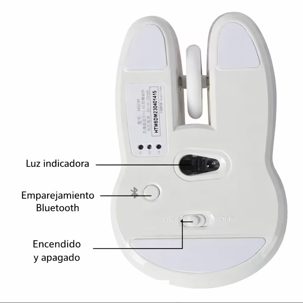 Mouse Inalámbrico Mofii M6 DM - Blanco Rosado | Triple Conexión Bluetooth 2.4G 1200 DPI Silencioso