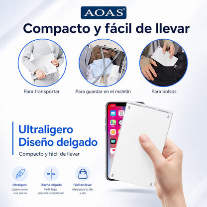 Teclado Plegable Bluetooth AOAS A-1006 Blanco - Inalámbrico Portátil QWERTY