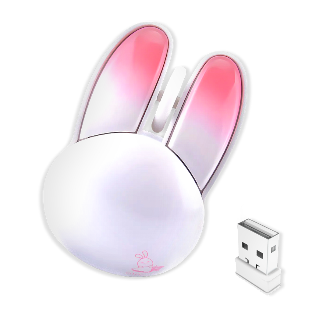 Mouse Inalámbrico Mofii M6 DM - Blanco Rosado | Triple Conexión Bluetooth 2.4G 1200 DPI Silencioso