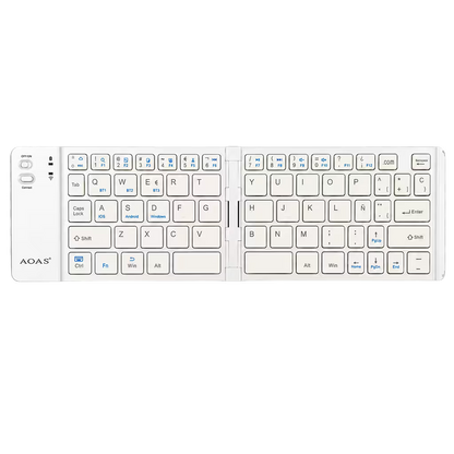 Teclado Plegable Bluetooth AOAS A-1006 Blanco - Inalámbrico Portátil QWERTY