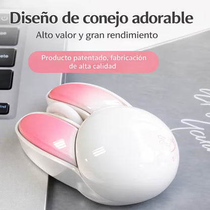 Mouse Inalámbrico Mofii M6 DM - Blanco Rosado | Triple Conexión Bluetooth 2.4G 1200 DPI Silencioso