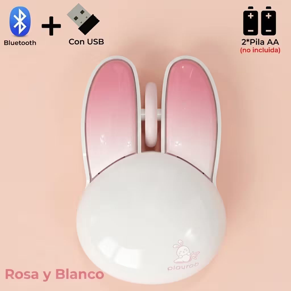 Mouse Inalámbrico Mofii M6 DM - Blanco Rosado | Triple Conexión Bluetooth 2.4G 1200 DPI Silencioso