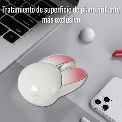Mouse Inalámbrico Mofii M6 DM - Blanco Rosado | Triple Conexión Bluetooth 2.4G 1200 DPI Silencioso