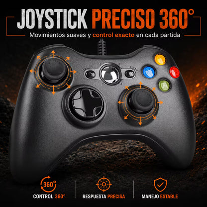 Joysticks del control con movimiento multidireccional de 360°.