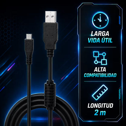 Cable de Datos y Carga USB Alta Resistencia DOBE | Compatible PS4 y Xbox One