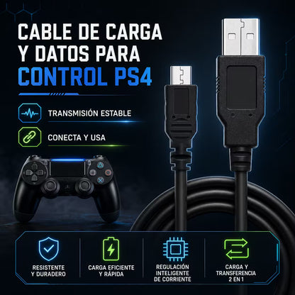 Cable de Datos y Carga USB Alta Resistencia DOBE | Compatible PS4 y Xbox One