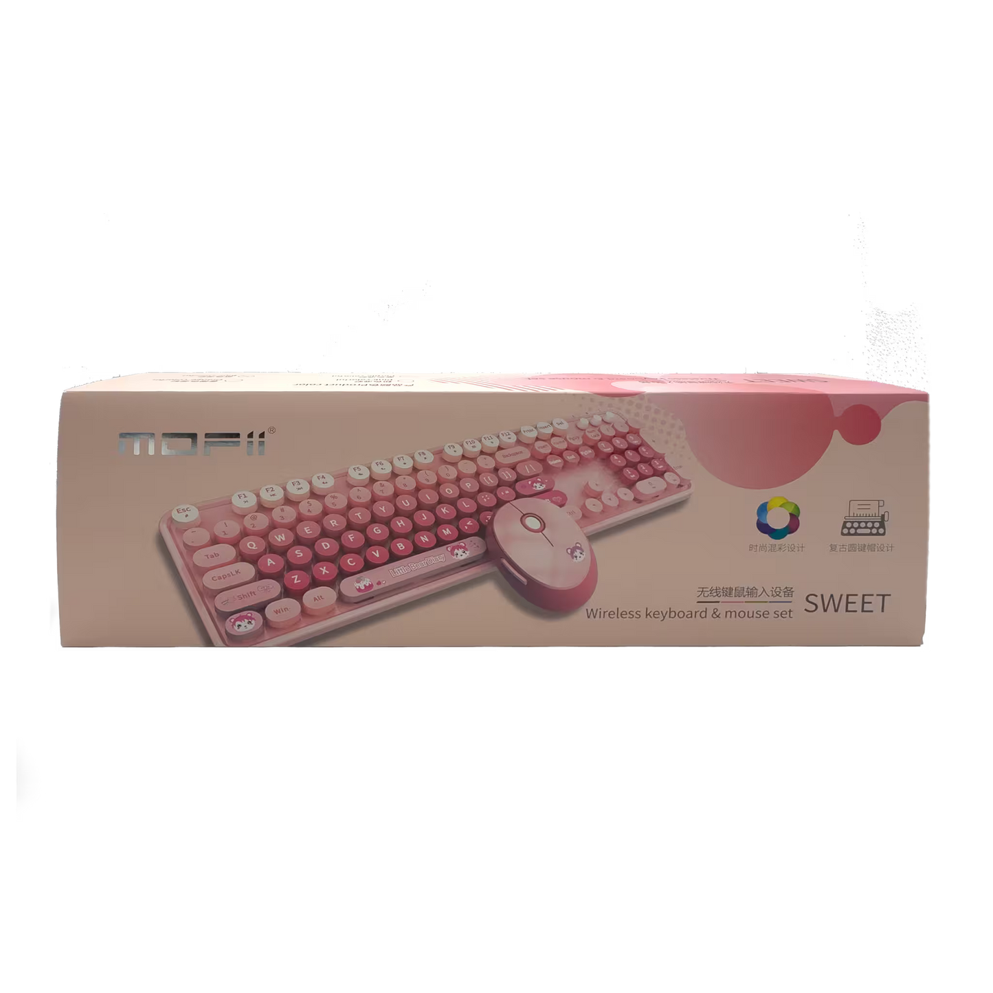 Combo Teclado Mouse Inalámbrico MOFII Sweet — 2.4G Ergónomico Silencioso 4 Botones