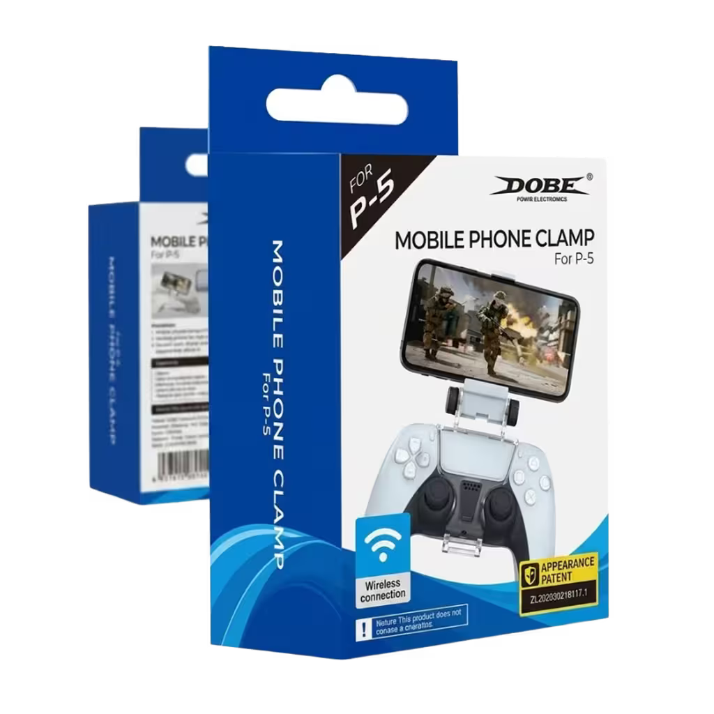 Pinza Soporte Smartphone DOBE PS5 DualSense - Clip Teléfono Móvil Hasta 8" Gaming