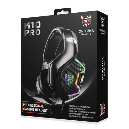 Diadema Gamer ONIKUMA K10 PRO RGB - Audio Alta Fidelidad 50mm
