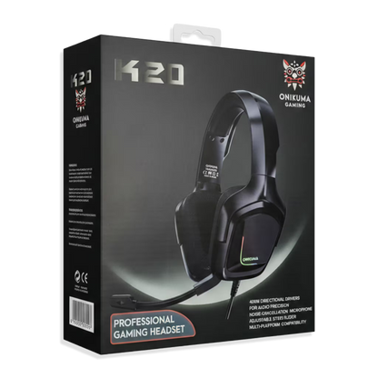 Diadema Gamer ONIKUMA K20 RGB - Audio Precisión 40mm Cancelación Ruido
