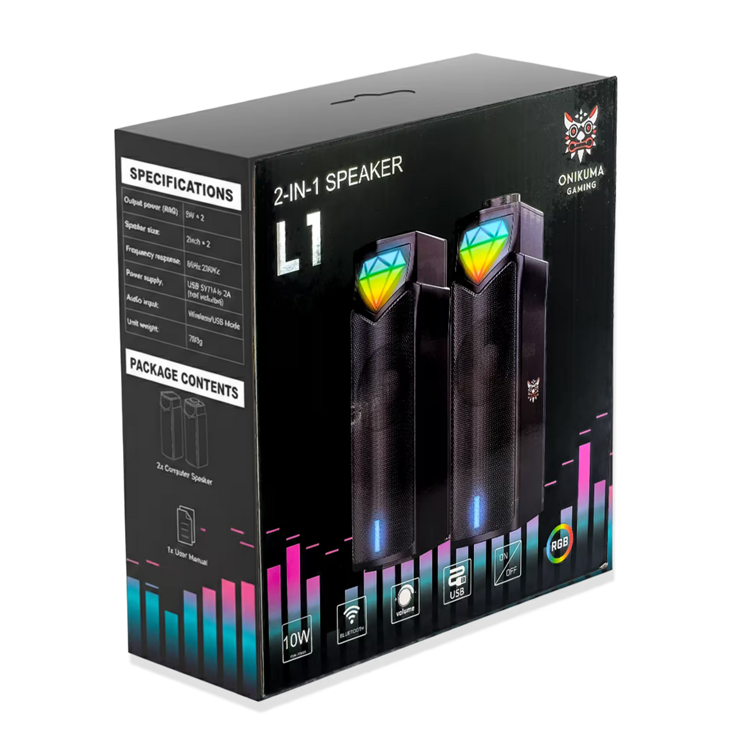 Parlantes ONIKUMA L1 RGB Modulares 2en1 – 10W RMS | Bluetooth 5.3 | Barra o Estéreo