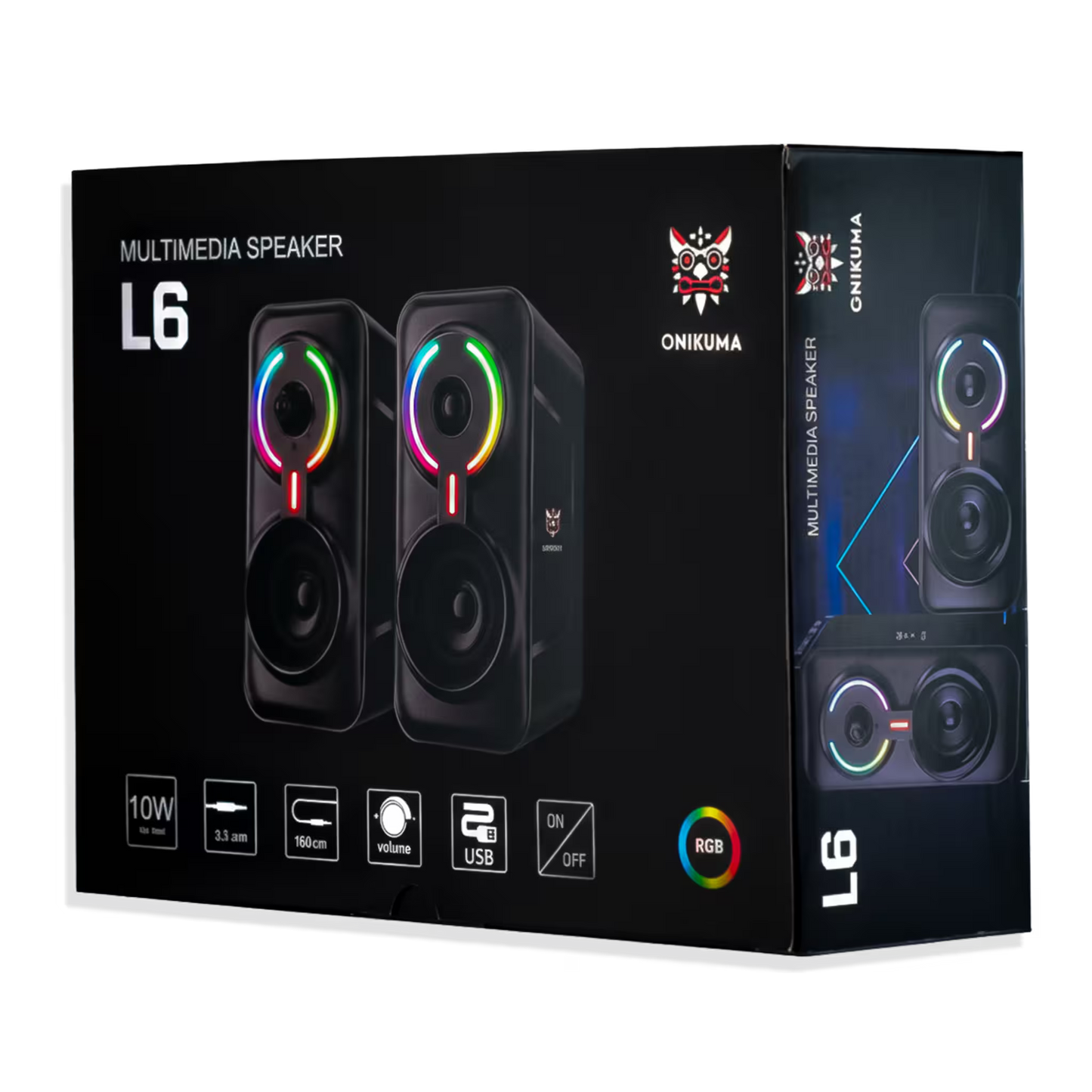 Parlantes Gamer ONIKUMA L6 RGB Bluetooth 10W – 6 Modos RGB | AUX 3.5mm | Control Volumen | Alimentación USB
