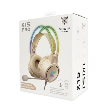 Diadema Gamer ONIKUMA X15 PRO RGB Habana - Sonido Envolvente 7.1 USB-C
