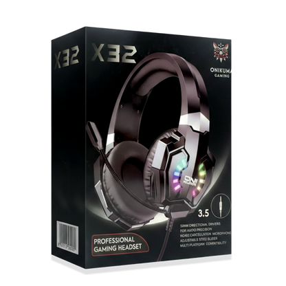 Diadema Gamer ONIKUMA X32 RGB - Audio Estéreo 50mm