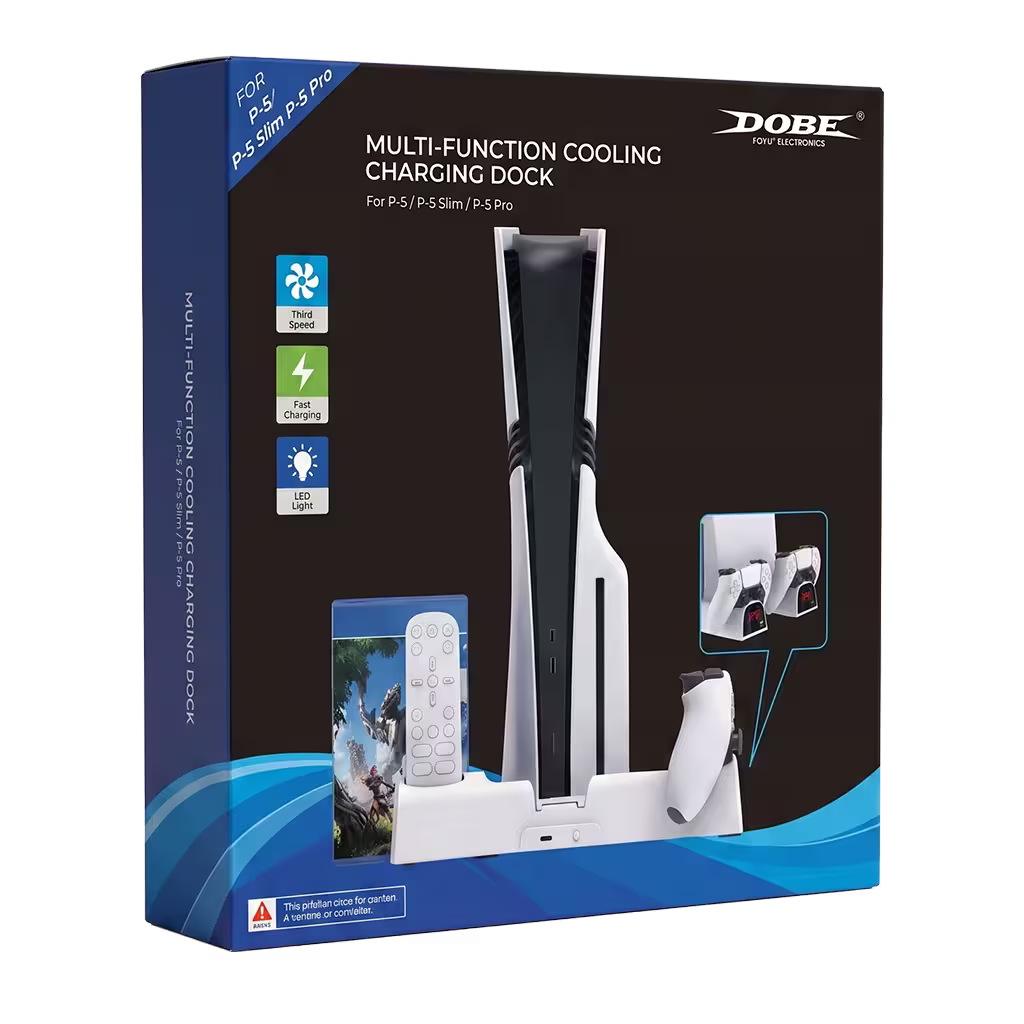 Base Cargadora y Refrigerante DOBE para PS5