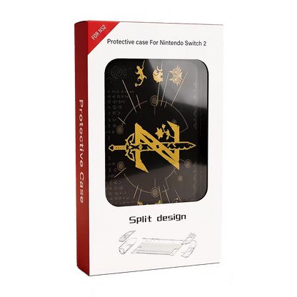 Carcasa Acrílica Nintendo Switch 2 – Zelda Negro & Dorado | Split Design