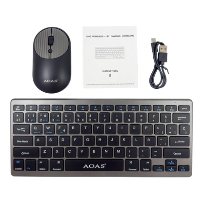 COMBO TECLADO- MOUSE RECARGABLE | AOAS A-1011 B