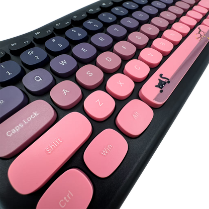 Combo Teclado Mouse Inalámbrico GEEZER Cat Series - 84 Teclas 2.4G USB Diseño Gatito