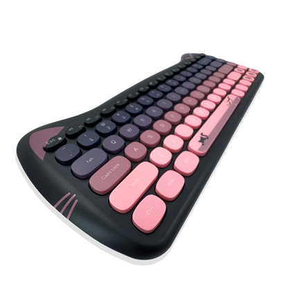 Combo Teclado Mouse Inalámbrico GEEZER Cat Series - 84 Teclas 2.4G USB Diseño Gatito