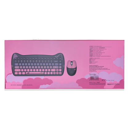 Combo Teclado Mouse Inalámbrico GEEZER Cat Series - 84 Teclas 2.4G USB Diseño Gatito