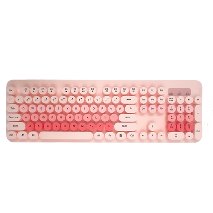 COMBO TECLADO Y MOUSE INALÁMBRICO K73 | ROSADO
