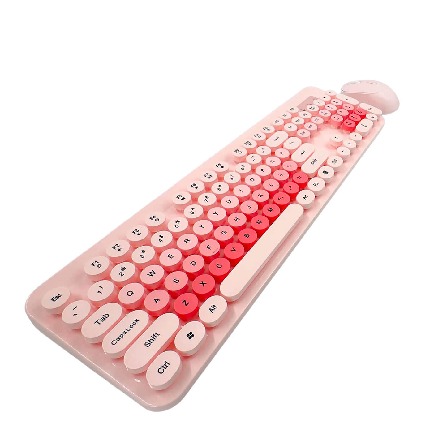 COMBO TECLADO Y MOUSE INALÁMBRICO K73 | ROSADO