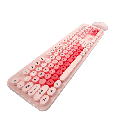 COMBO TECLADO Y MOUSE INALÁMBRICO K73 | ROSADO