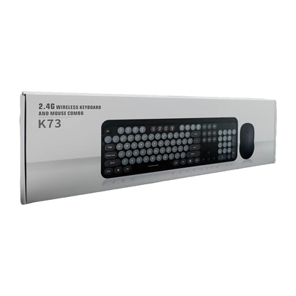 COMBO TECLADO Y MOUSE INALÁMBRICO K73 | ROSADO