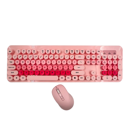 COMBO TECLADO Y MOUSE INALÁMBRICO K73 | ROSADO