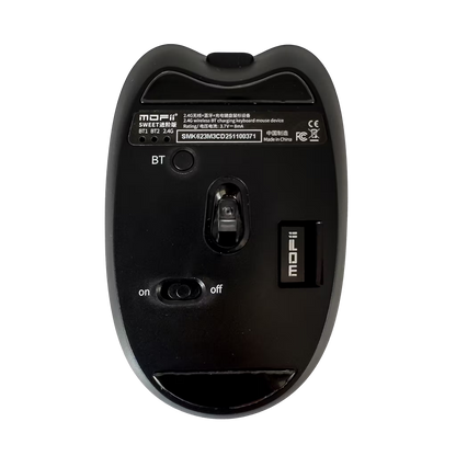 Combo Teclado Mouse MOFii SWEET Pro Recargable - Dual Bluetooth 2.4G Retro Vintage Gris