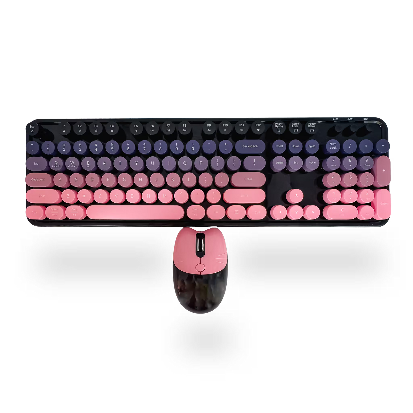 Combo Teclado Mouse MOFii SWEET Pro Recargable - Dual Bluetooth 2.4G Retro Vintage Gris