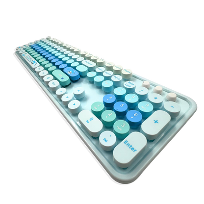 Combo Teclado Mouse Inalámbrico MOFII Sweet — Azul | 2.4G Ergónomico Silencioso