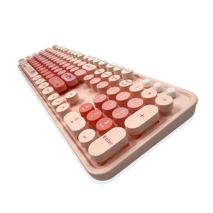Combo Teclado Mouse Inalámbrico MOFII Sweet — Rosado | 2.4G Ergónomico Silencioso