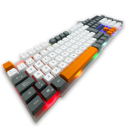 Combo Teclado Mouse Gamer RGB AOAS A-1020 Blanco - LED Multicolor DPI Ajustable USB