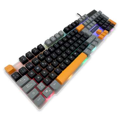 Combo Teclado Mouse Gamer RGB AOAS A-1020 Negro - LED Multicolor DPI Ajustable USB