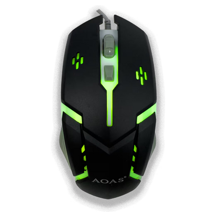 Combo Teclado Mouse Gamer RGB AOAS A-1020 Blanco - LED Multicolor DPI Ajustable USB