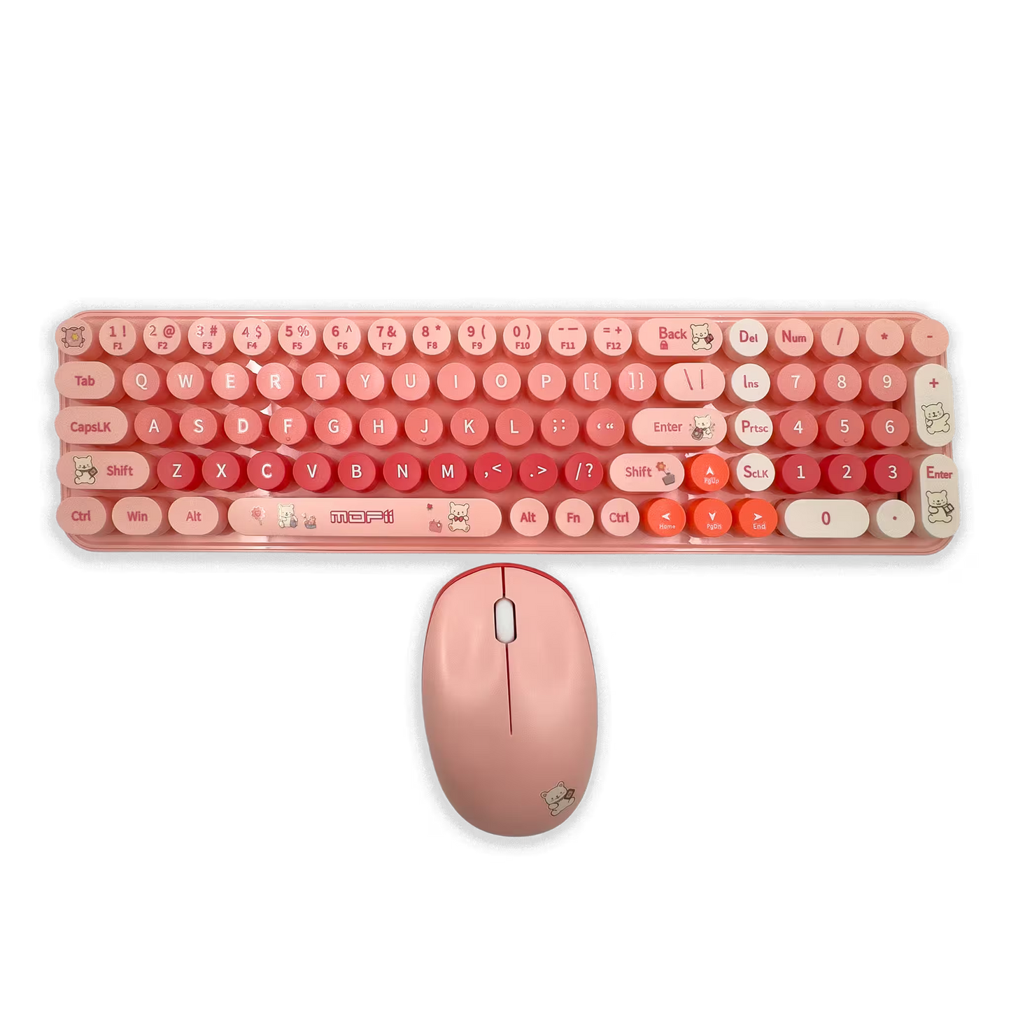 COMBO TECLADO Y MOUSE BABY BEAR | ROSADO