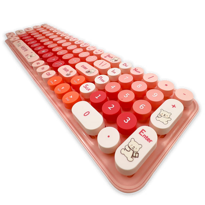 COMBO TECLADO Y MOUSE BABY BEAR | ROSADO